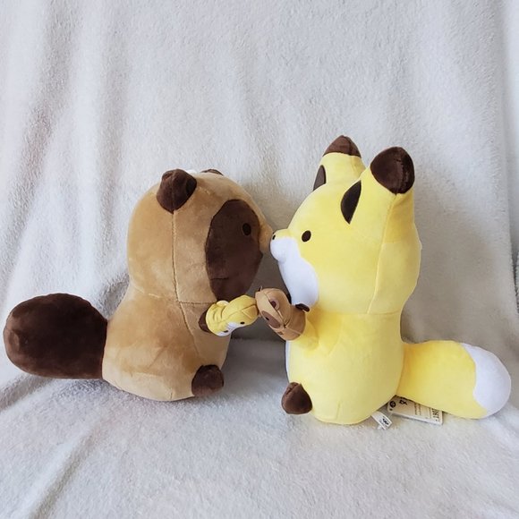 Raccoon & Fox (Tanuki to Kitsune) - Let's Play With Hand Puppets (Set of Two) - Picture 6 of 6